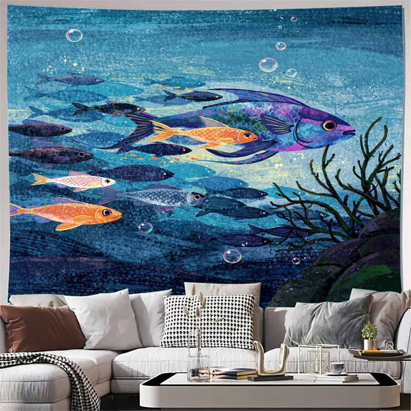 Aquarium Fish Under 100 - Vibrant Ocean Fish Wall Tapestry Under