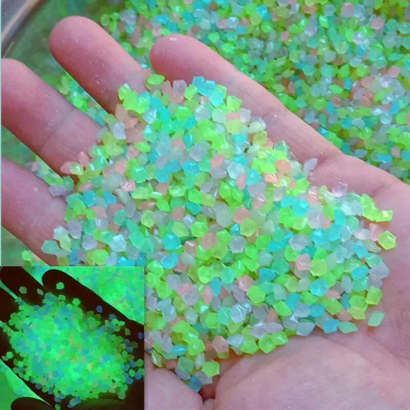 Aquarium Fish Gallery - 1000pcs 3-5mm Luminous Sand Glow In