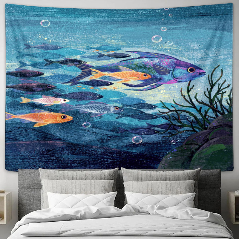 Vibrant Ocean Fish Wall Tapest - Aquarium Fish Under 100 评论和价格