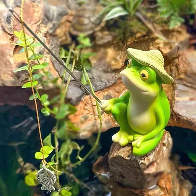 Cartoon Resin Frog Figurine Cr - Aquarium Fish Gallery 评论和价格