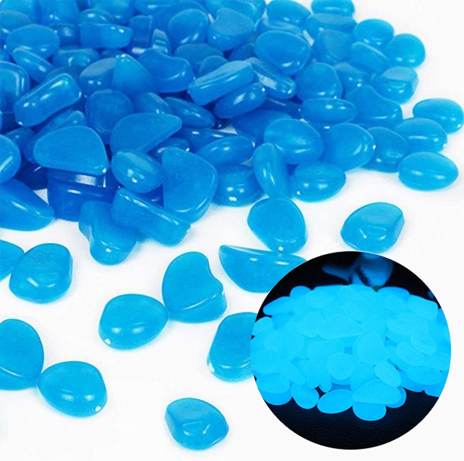 Fish Tank Rocks Glow Blue Pebb - Aquarium Fish Gallery 评论和价格