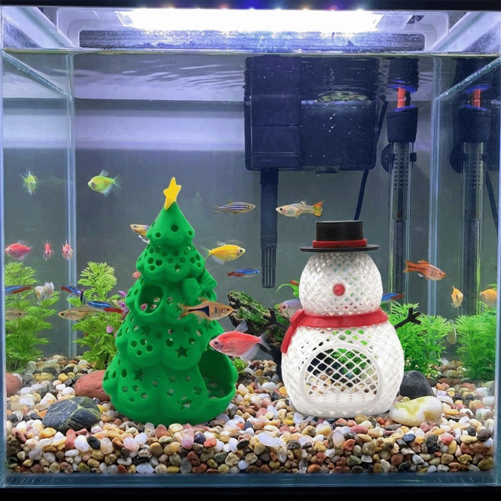 3D Printed Christmas Aquarium  - Aquarium Fish Hiding Spot 评论和价格